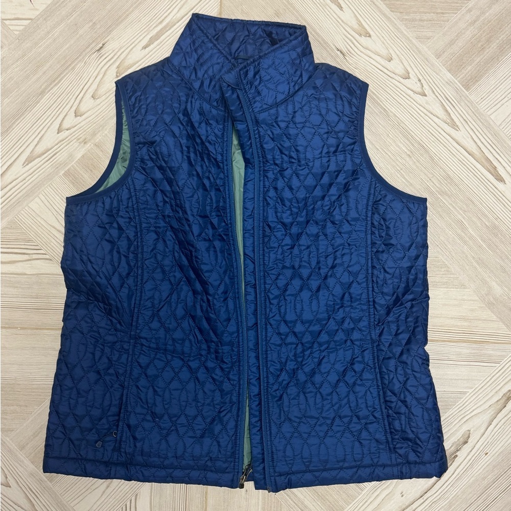 Lands' End Women's Blue Quilted Vest
